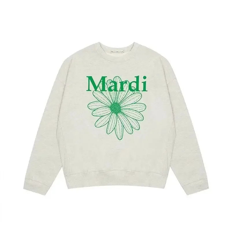 Mardi Korean Printed Loose-Fit Sweatshirt